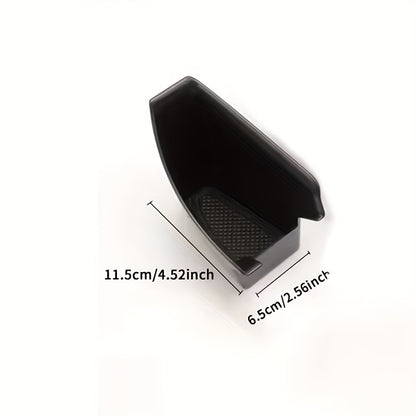 2pcs Front Door Storage Box for Tesla Model 3 & Y 2017-2021 - Heavy-Duty ABS Armrest & Phone Holder Organizer with Adjustable Handle, Ergonomic Design