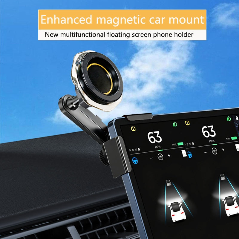 Adjustable Magnetic Phone Holder for Tesla Model 3 Y Car Mount, Designed for Highland Installation, Featuring a Screen Side Phone Support Frame.