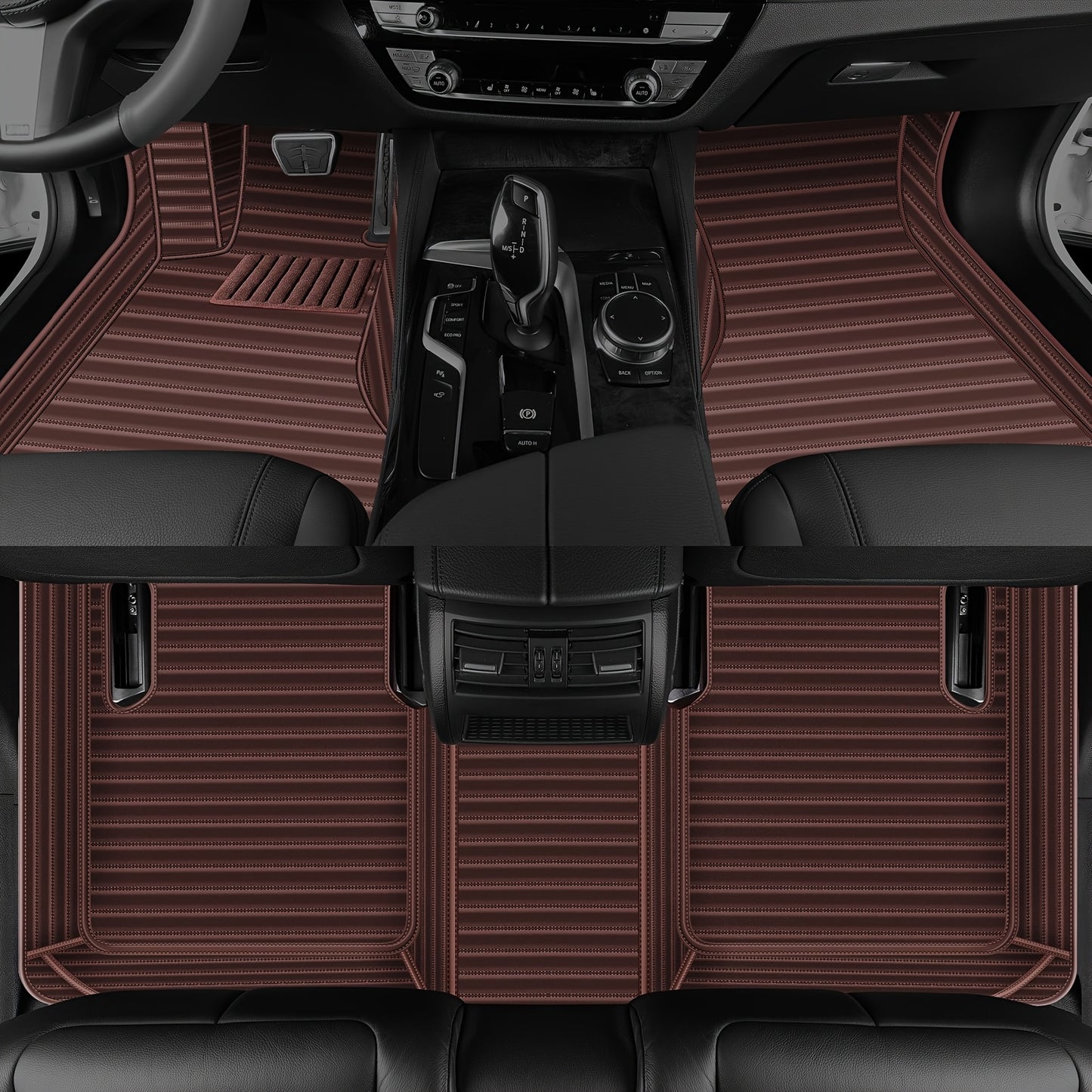 For Tesla Model Y 2020-2023 Horizontal Car Floor Mat, Made of Luxurious Faux Leather, Is an Interior Accessory for Car Floor Mats. It Is Suitable for Left-Hand Drive Vehicles, Easy to Clean, And Durable