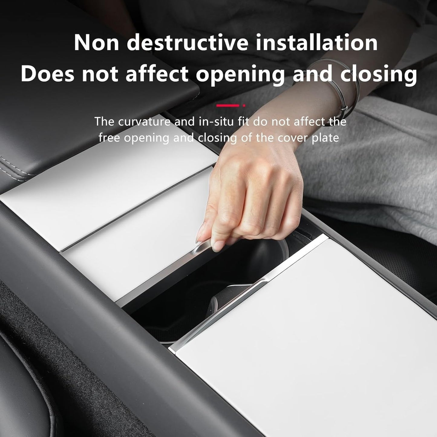 Set of 3 - Silicone Wrap Kit in Pink for The Center Console of for TESLA Model 3 Highland 2024-2025 \Model Y Juniper 2025, Cover for Tesla Center Console with Electrostatic Adhesion for Model 3\Y (White)