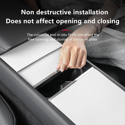 Set of 3 - Silicone Wrap Kit in Pink for The Center Console of for TESLA Model 3 Highland 2024-2025 \Model Y Juniper 2025, Cover for Tesla Center Console with Electrostatic Adhesion for Model 3\Y (White)