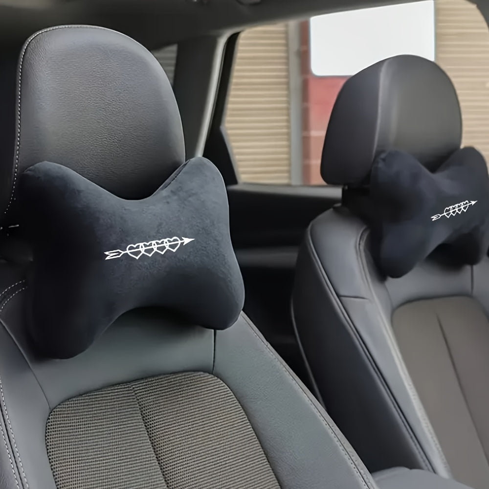 1pc Heart-Shaped Car Headrest\Pillow with Cute Love - Soft Filling, Vehicle Neck for & Passengers, Comfortable Bone Collar for Long Drives