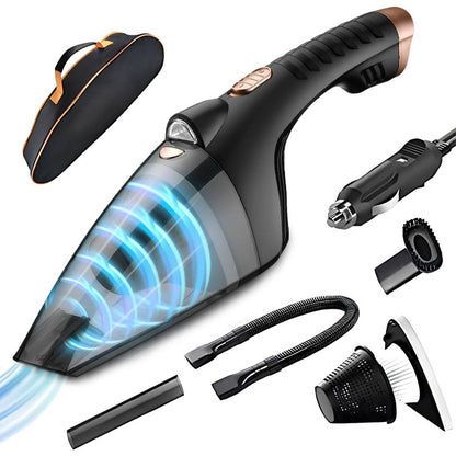 Car Vacuum Cleaner - Corded Handheld 4500 Pa Portable Powerful Small Hand Held Vacuum with 16ft Cord Lighter, LED Light Car Interior, Vehicle Cleaning, Auto Detailing, Compact Design, Highpower Motor, Auto Enthusiasts, Professional Detailers