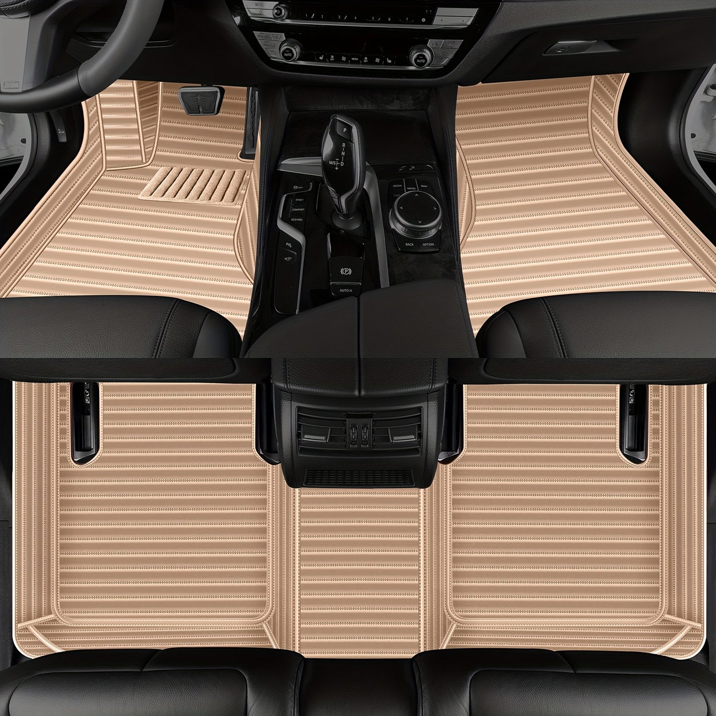 For Tesla Model Y 2020-2023 Horizontal Car Floor Mat, Made of Luxurious Faux Leather, Is an Interior Accessory for Car Floor Mats. It Is Suitable for Left-Hand Drive Vehicles, Easy to Clean, And Durable