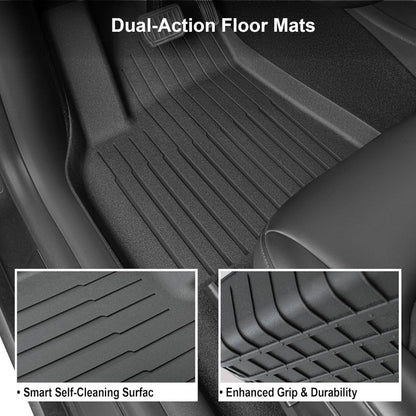 9pcs Model Y Floor Mats 2021-2024 | Fit All-Weather TPE Material Full Coverage with Back Protector, Cargo, Trunk Interior Accessories